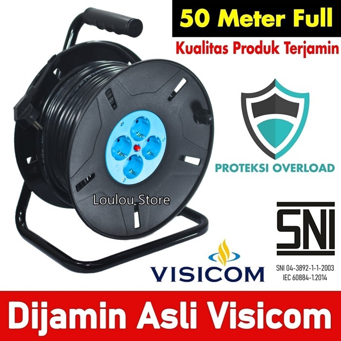 Kabel Roll 50 Meter 25 Meter Visicom Stop Kontak Roll Kabel 50m 25m 50