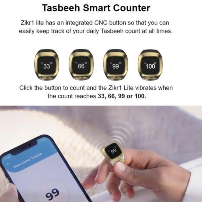 Iqibla Zikr Ring Lite - Cincin Tasbih Pintar (Polyester) New 100 % Original