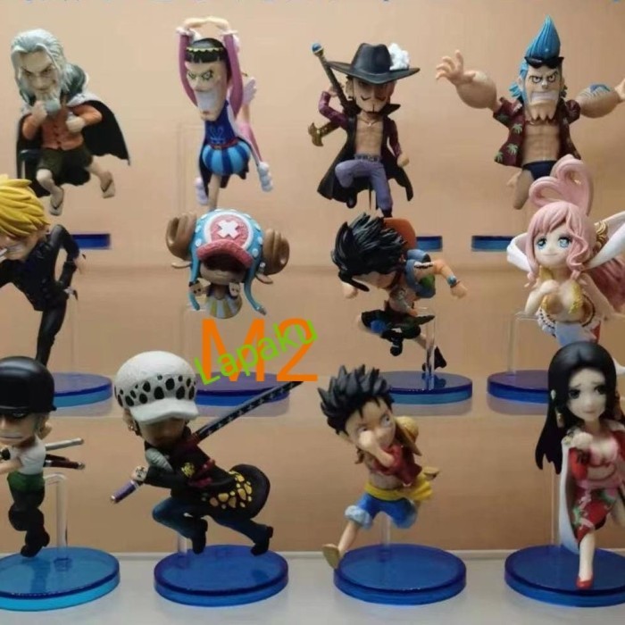 One piece Wcf Figure Mainan One piece Set 12pcs