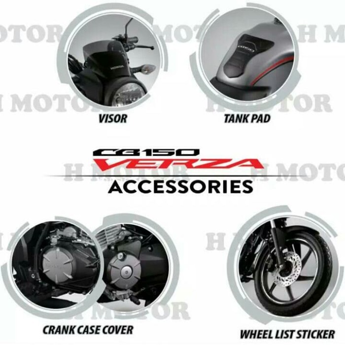 TERBARU! Paket Aksesoris CB VERZA 150 Original wheelrim crankcase tankpad visor