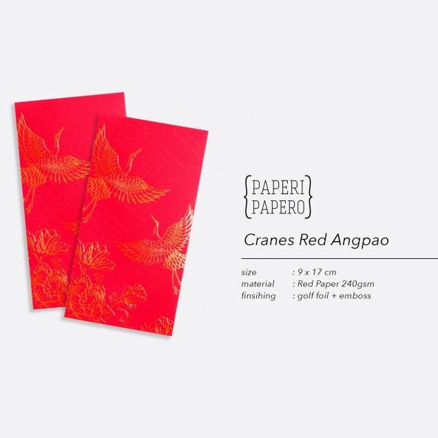 

Red Envelope Crane D Amplop Angpao Merah Burung Ema Bangau Bunga