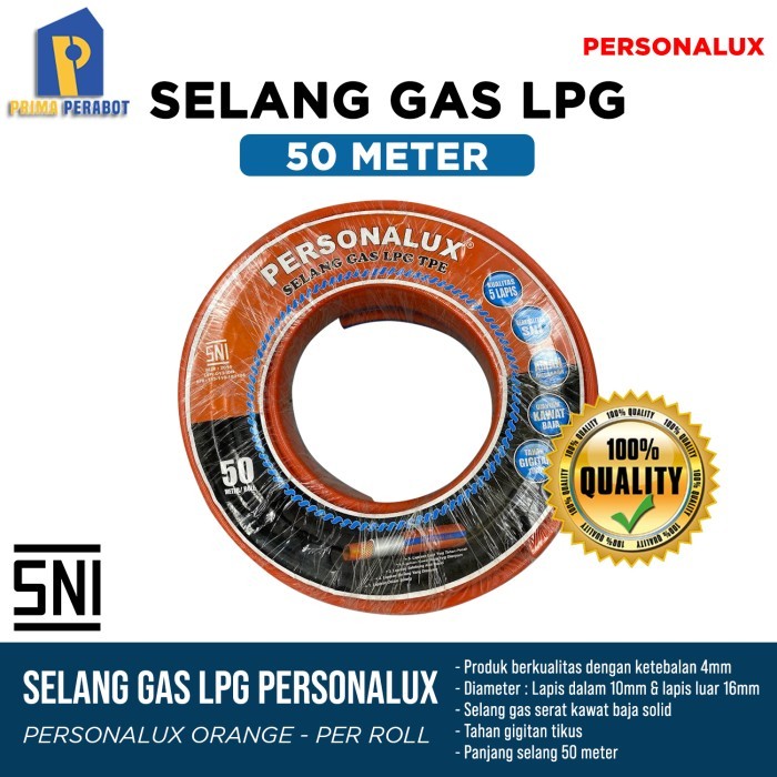 [Per Roll] Selang Gas Lpg Personalux 5 Lapis Sni Kawat Baja