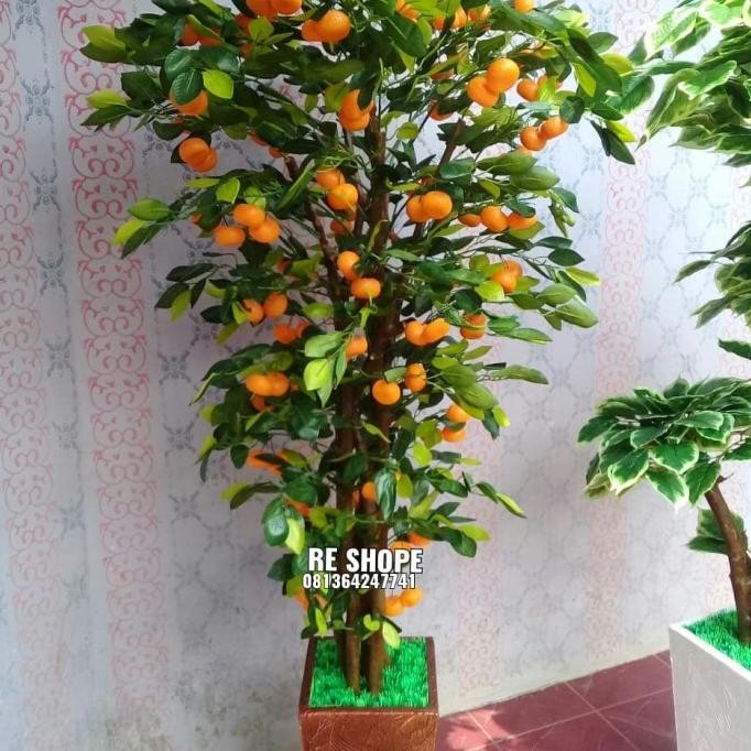 JUAL Bunga plastik Jenis pohon jeruk lebat tinggi 170 cm