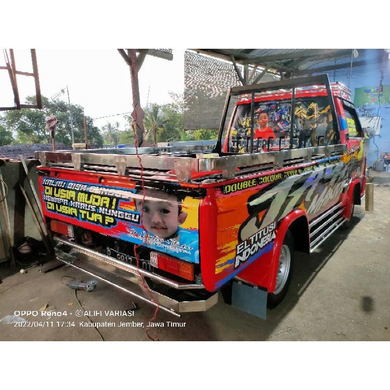 Bamper Bumper Bemper Belakang Stainlees Minimalis For Pickup L300 Grandmax Colt Tss 120 Carry Futura