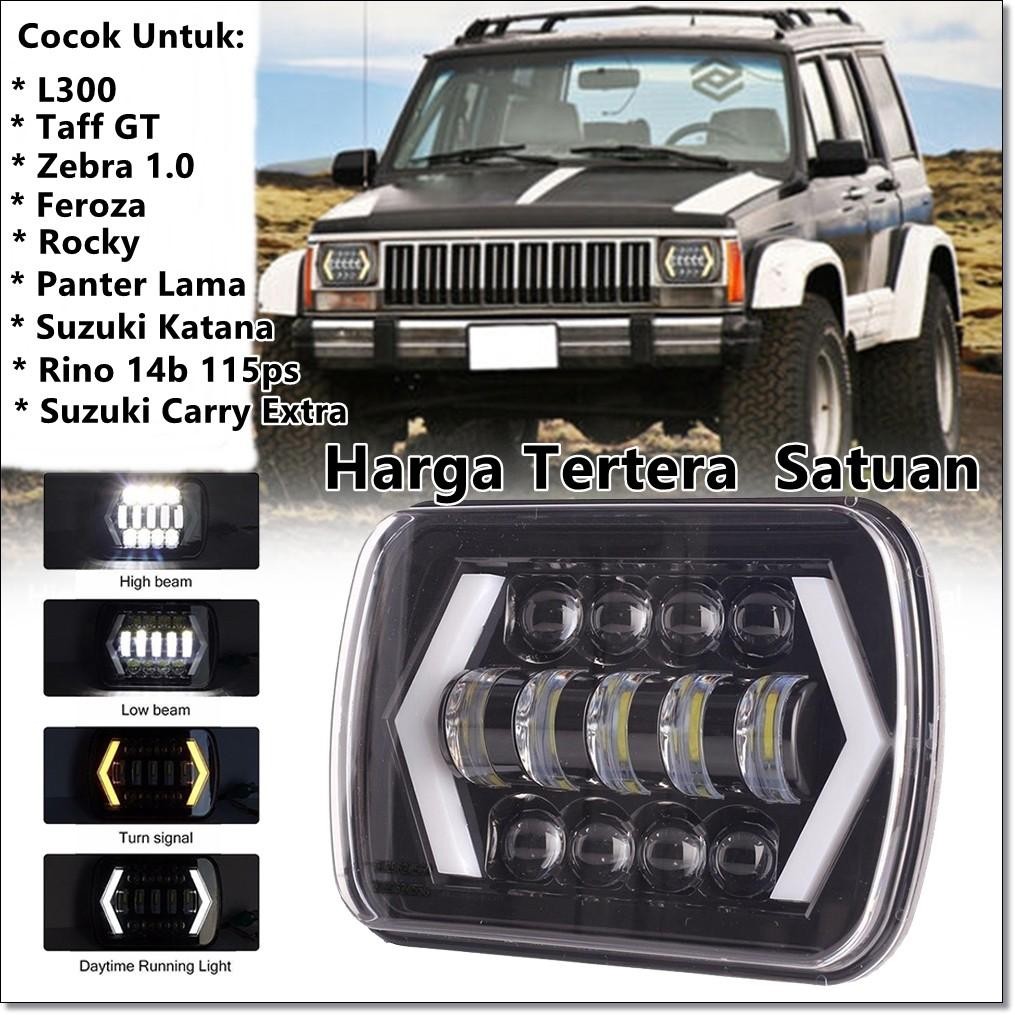Led 7X6 Lampu Utama Head Lamp Headlights 5X7 L300 Jeep Zebra Feroza