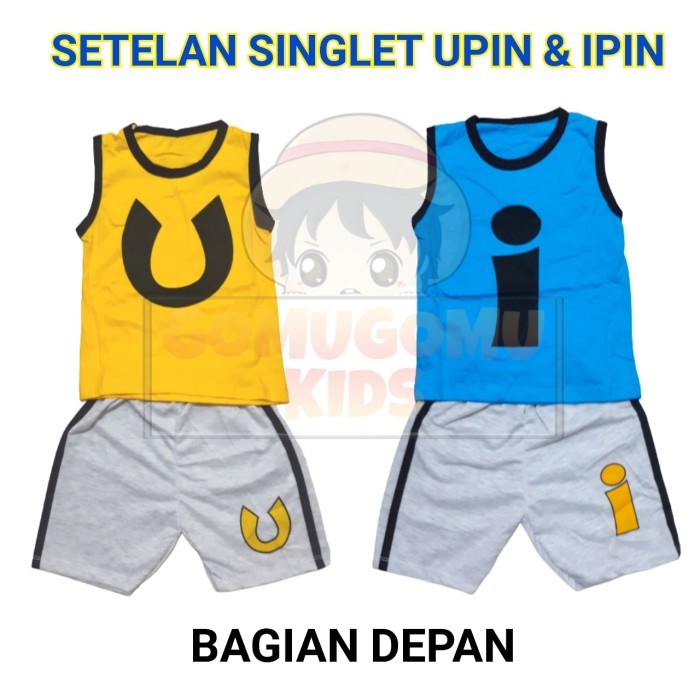 EKSLUSIF Baju Upin Ipin / Setelan Anak Upin Ipin / Singlet Upin Ipin