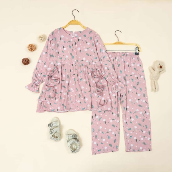 BERKUALITAS Chieky- One set pajamas anak/set tunik anak usia 1-10 tahun