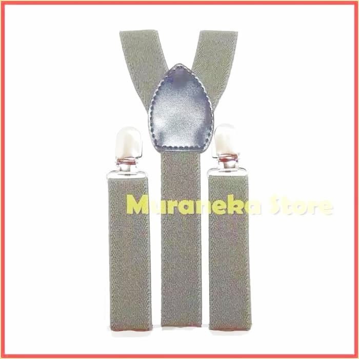 Bretel Suspender Abu Abu2 Baju Dewasa Polos Tali Kodok Jojon Kemeja
