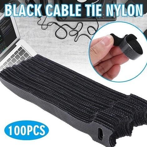 

,,,,,,,] 1 Kantong isi 100pcs Kabel Nylon Strap Pengikat Kabel Serba Guna Perekat Cable Ties Hitam