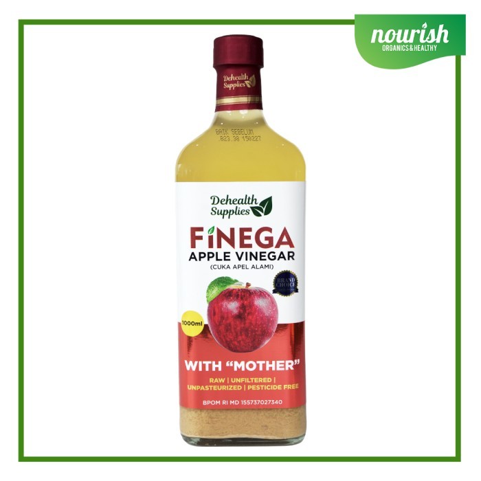 

Finega, Apple Vinegar (cuka apel alami) with the mother 1L