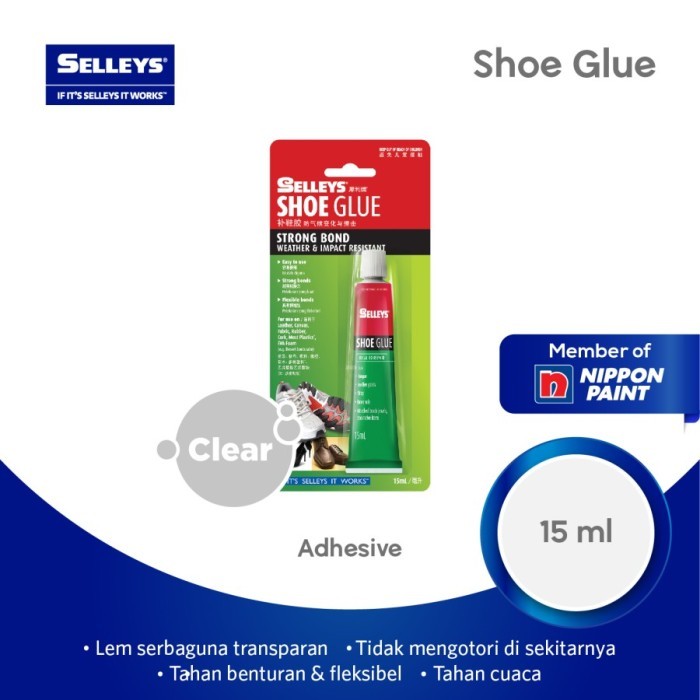 

SELLEYS SHOE GLUE - 15ml - LEM SEPATU NIPPON PAINT