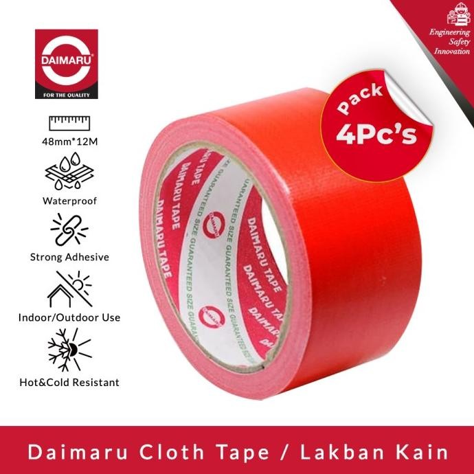 

[Dapat 4pcs] Daimaru Cloth Tape Merah 48mm x 12m