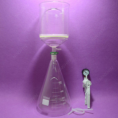 Filtration Set[5000ML Erlenmeyer Flask+3000ML Filter Funnel(3#)+Vacuum Pump]