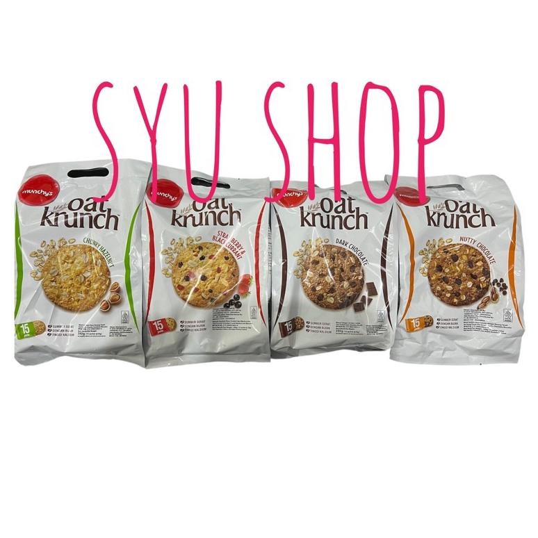 

Munchys oat krunch crunch dark nutty chocolate hazelnut strawberry blackkurant 390gr isi 15