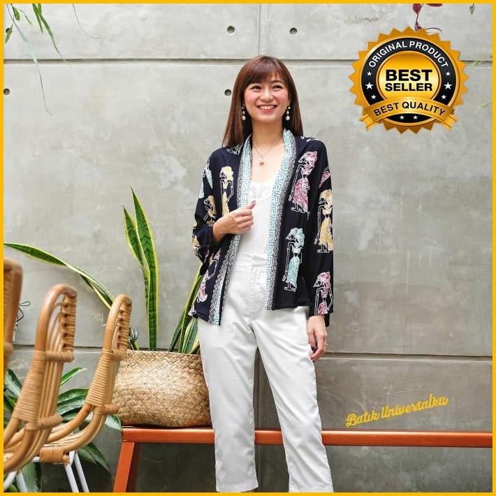 Baju Batik Wanita. Outer Cardigan Blazer Batik Kerja - Wayang Rnb New 100 % Original