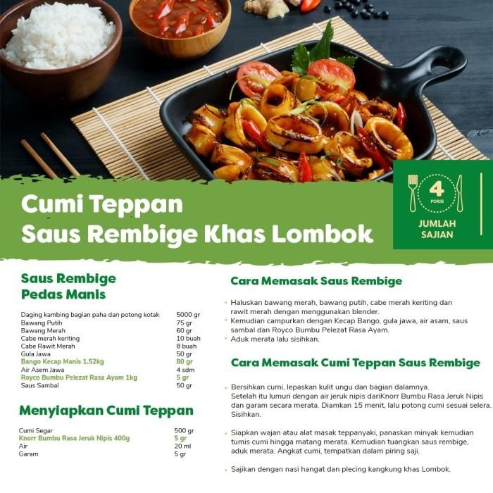 

Paket Bango, Knorr & Royco Resep Cumi Saus Pedas Manis Terlaris 100 % Original