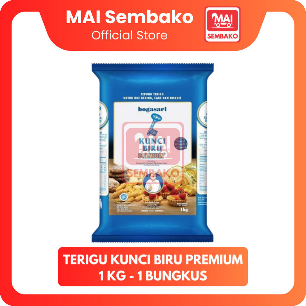 

Tepung Terigu Kunci Biru Premium 1 kg - Terigu Kunci Kemasan Premium 1kg - 1 Bungkus