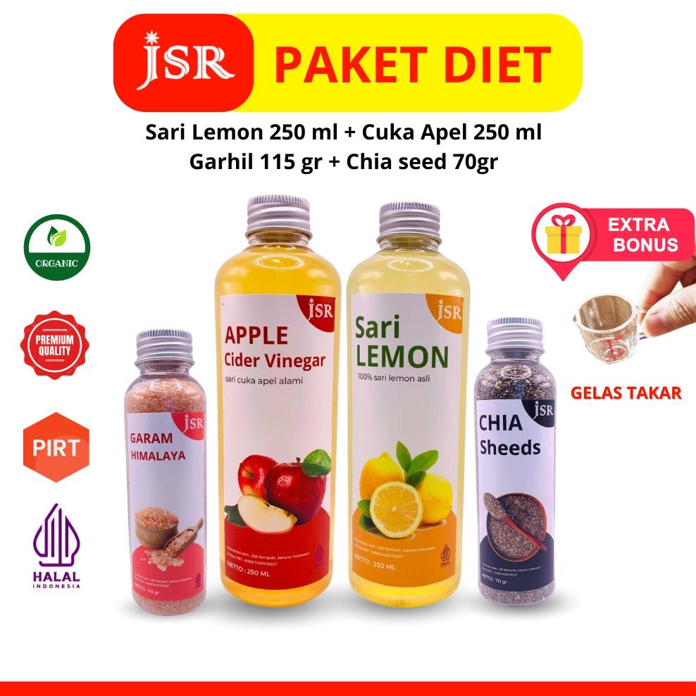 

BUNDLING 3/PAKET HEMAT/CUKA APEL/SARI LEMON/CHIA SEEDS/GARHIL