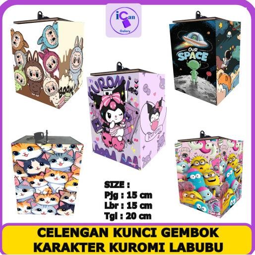 celengan gembok kunci karakter kuromi labubu celengan lucu viral ukuran besar
