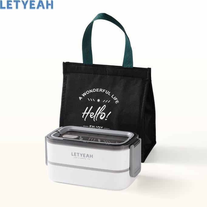 LetYeah 1600ml Kotak makan lunch box anti tumpah tahan panas+tas bekal