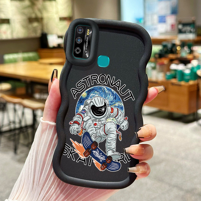 Casing Hp Untuk Infinix Hot 9 Play Hot 10 Play Hot 11 Play Case NASA astronot Warna macaron tekstur 