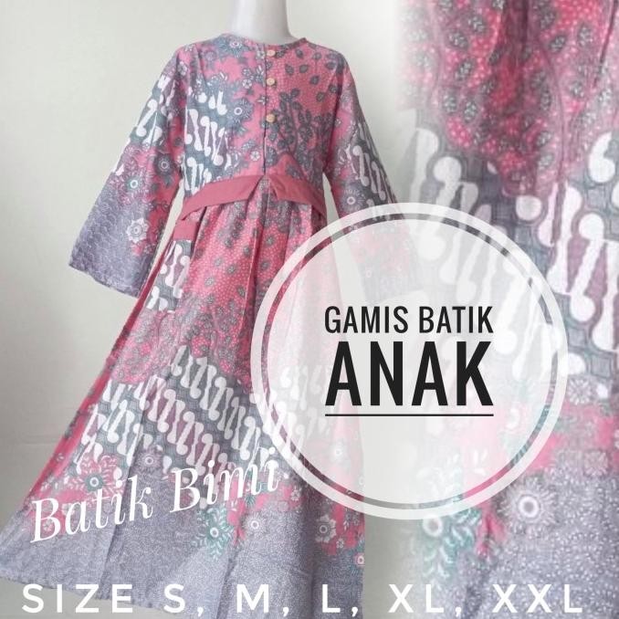 gamis batik anak ceria Terlaris