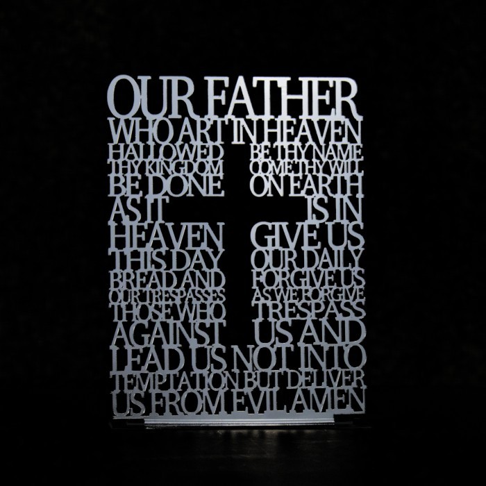 Doa Bapa Kami Dalam Bahasa Inggris Salib Akrilik Mirror Square Original