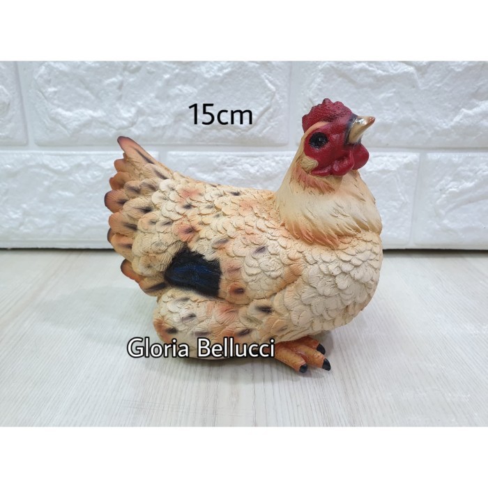 Patung Pajangan Ayam Betina Miniatur Chicken Serama Gercep