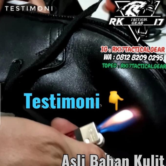 SEPATU PDH Dop Resleting Merk AR | PDH POLISI TNI Security  Kulit Asli
