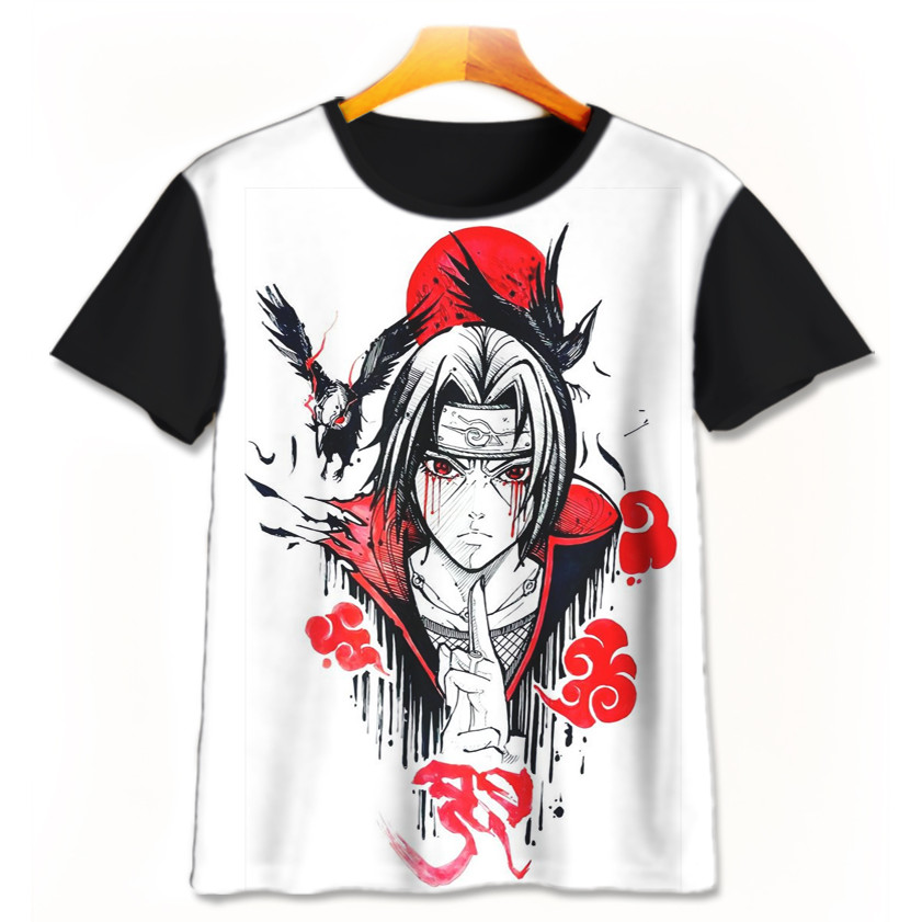 Kaos Anak Itachi Uchiha Naruto Baju Kartun Anime Baju 3D Itachi-3-designWD Untuk Usia 1-12 Tahun Sug