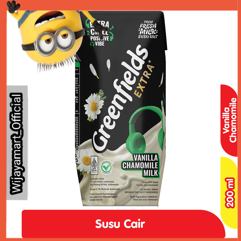 

Greenfields Extra Chill Susu UHT Vanilla Chamomile Milk Kotak 200 ml