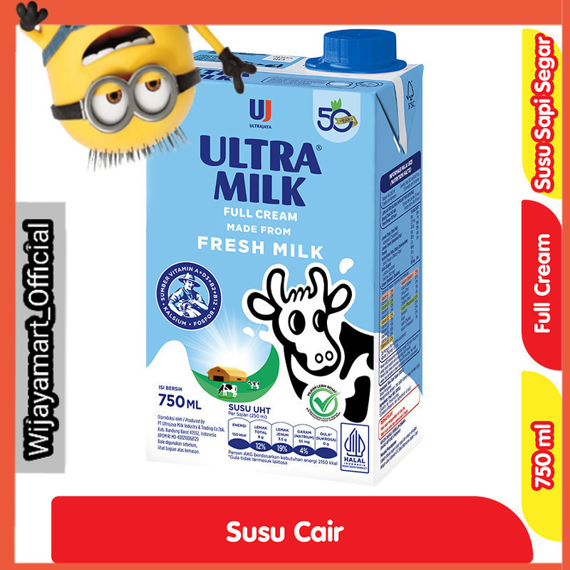 

Ultra Milk Susu UHT Full Cream Kotak 750 ml