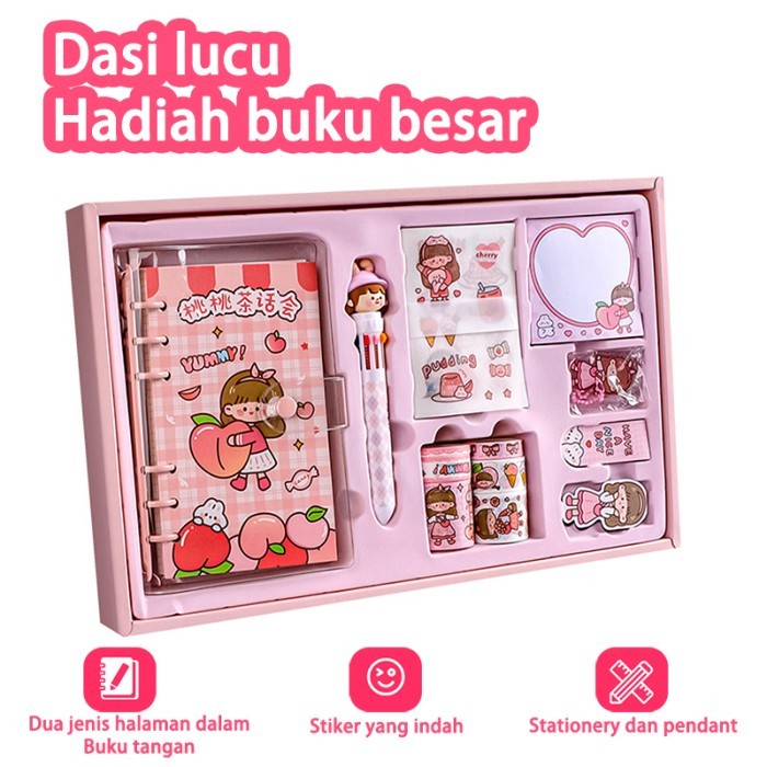 

Stiker Lucu Cute diary book 5 in 1 Set Box Tema Kartun Stiker Label