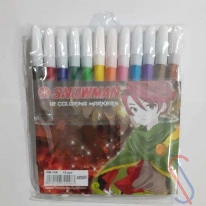 

#@#@#@#@] Spidol snowman 12 warna