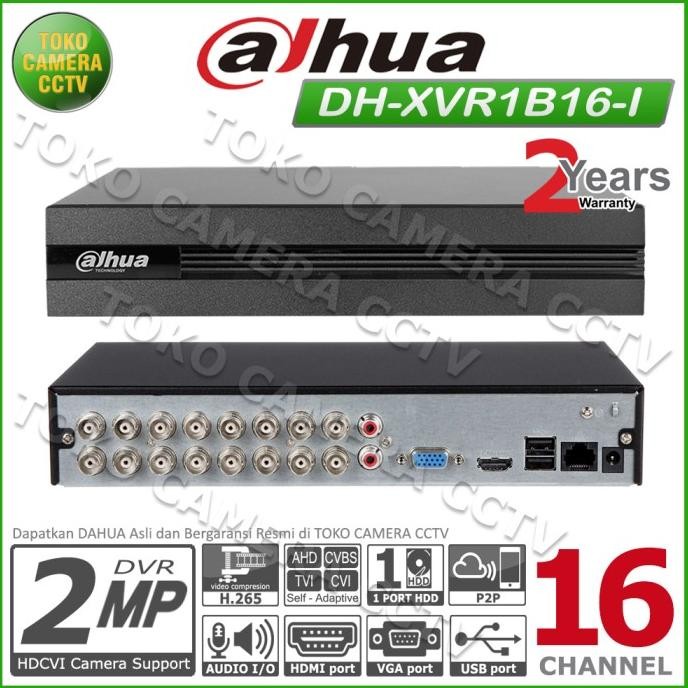 DVR DAHUA 16 CHANNEL XVR1B16i 2MP DVR 16CH DAHUA XVR 1B16 i