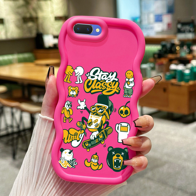 Casing Hp Untuk OPPO A5 A3s A12E Realme C1 Case Casing HP Kesing tas Emoji penutup pelindung silikon