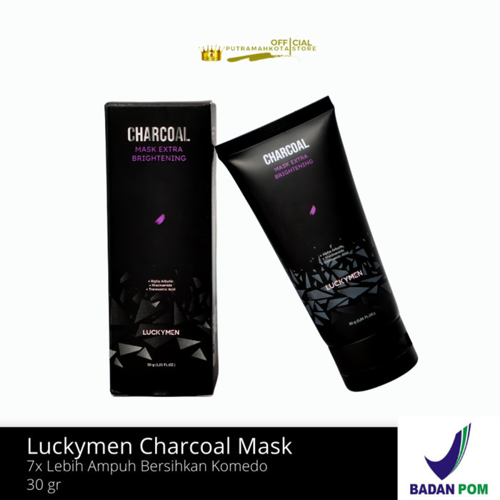 Paket Brightening Luckyman Serum Moonlight + Charcoal Mask Extra Brightening + Purifyng Deep Facial