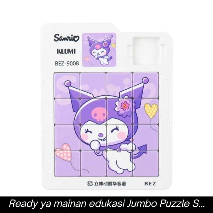 Mainan Edukasi Anak Puzzle Geser Jumbo Size Besar 4x4 Motif Sanrio