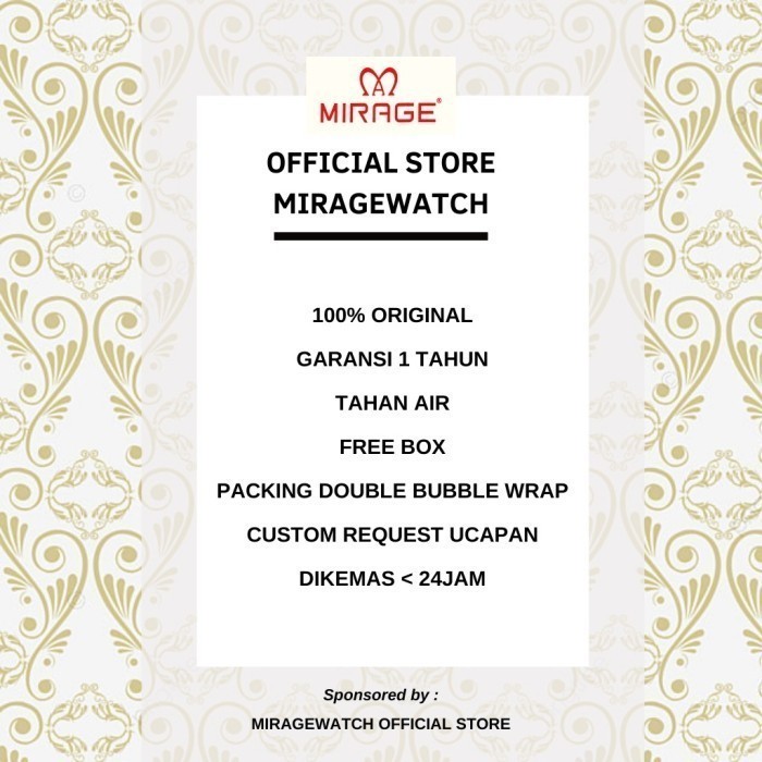 EMAS PASIR JAM TANGAN WANITA MIRAGE ORIGINAL DW 8624L PK