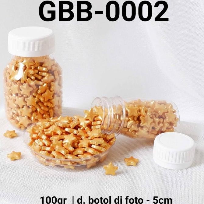 

#####] GBB-0002 Sprinkles sprinkle sprinkel 100gr 100 gram bintang emas gold