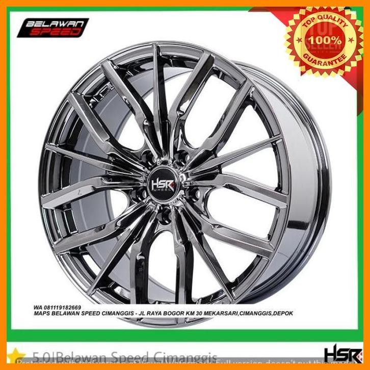 (BELAW) VELG MOBIL RING 18 BLACK CHROME HSR EVOKES UNTUK VOXY ELGRAND INNOVA