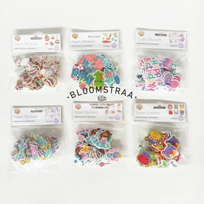 

Foam Stickers 60pcs Unicorns stiker busa sticker anak isi 60 pcs Pony