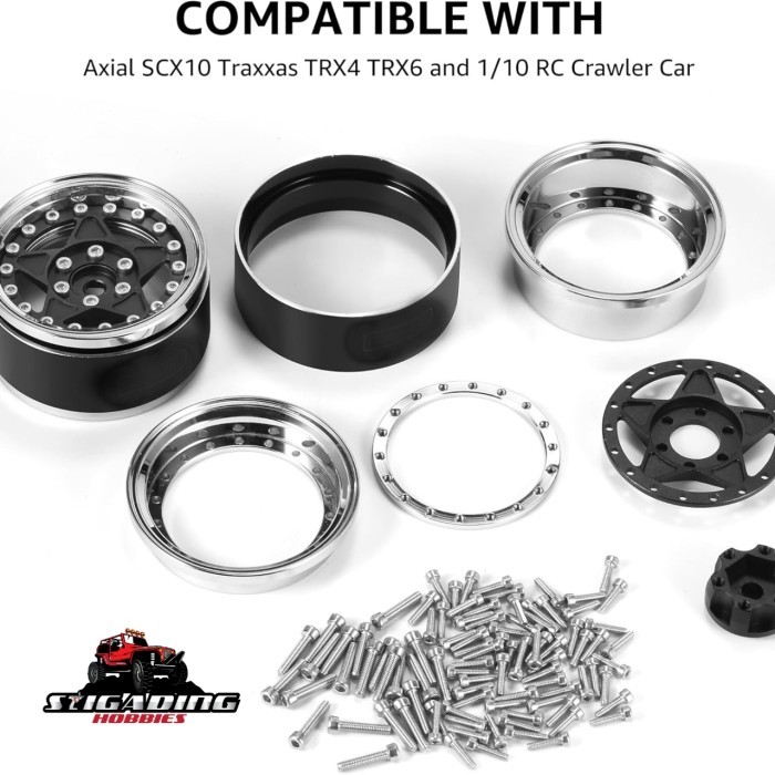 Velg Metal Beadlock 1.9 Adjustable Offset Star Spoke Clone Probuild