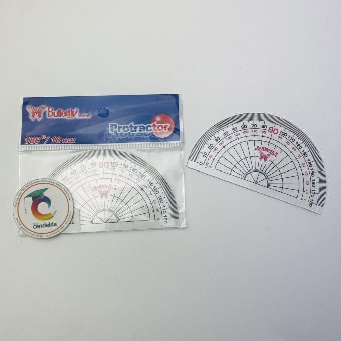 

>*>*>*>*] Penggaris Busur Protactor BUTTERFLY 180/10 cm Full