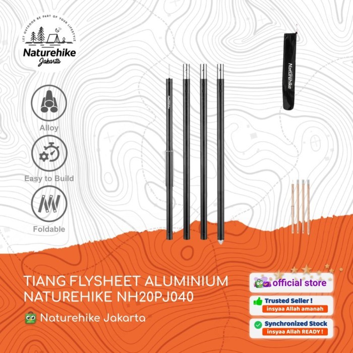 TIANG FLYSHEET ALUMINIUM NATUREHIKE NH20PJ040 ALLOY TENDA CAMPING