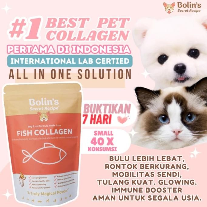 Murah Bolin'S Secret Recipe - 50Gr Pure Fish Collagen Pet Fish Collagen Anjing Fish Collagen Kucing