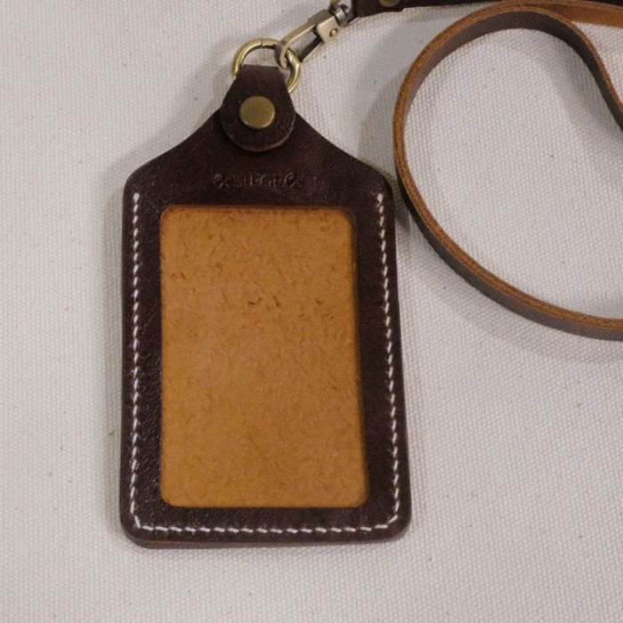 

Siege leather-id card holder-lanyard name tag kulit