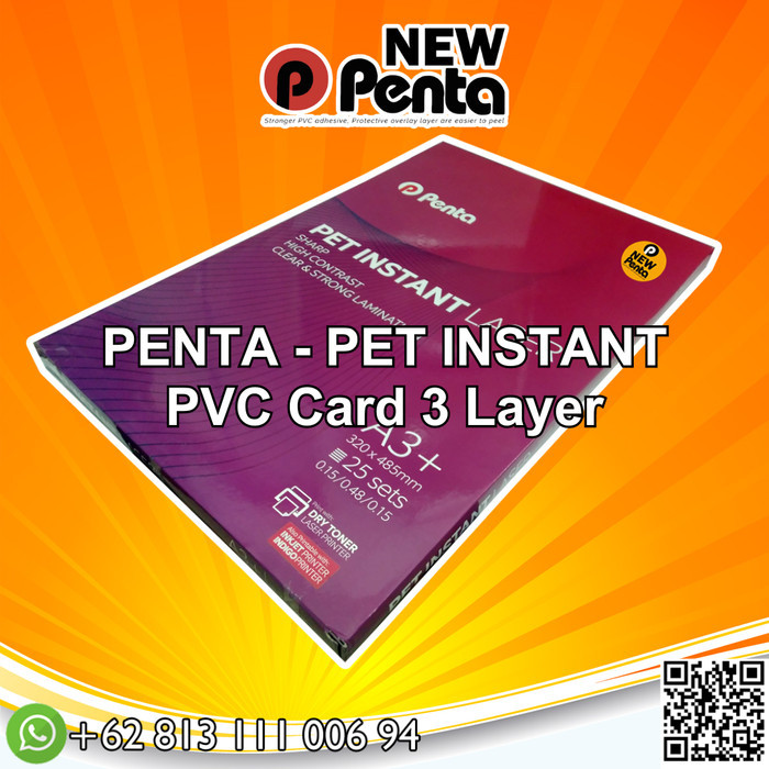 

PENTA PET Instant PVC Card Print Laser A3+ ID Card 3 Layers - Eceran