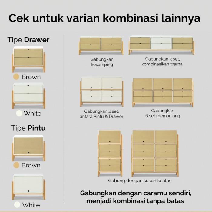 Rego Set 2X2 / Lemari Laci / Lemari Kabinet / Drawer Buffet Storage Termurah 100 % Original