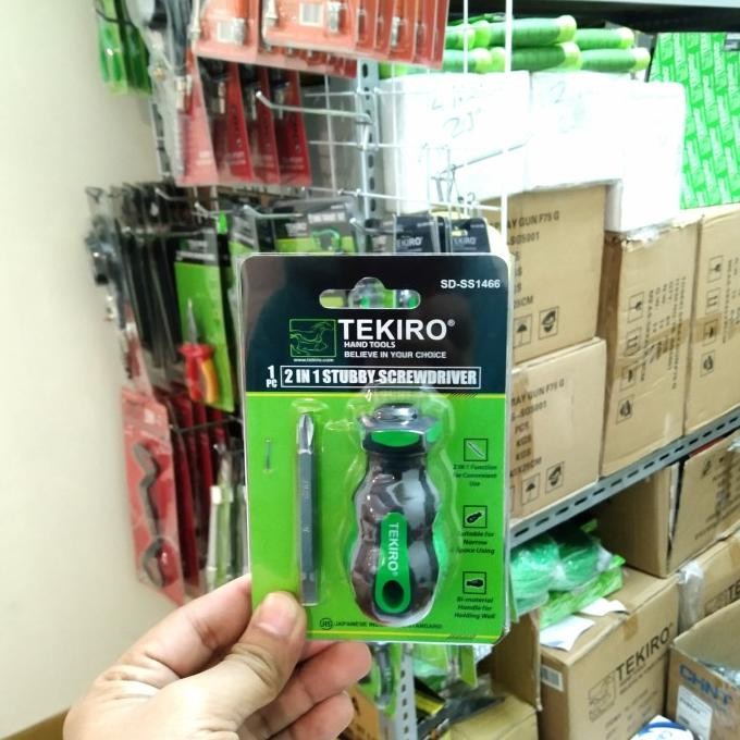 Promo Obeng Bolak Balik Pendek TEKIRO - Obeng Cebol TEKIRO Bolak Balik COD